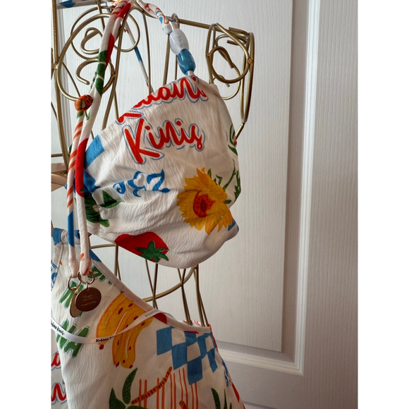 Women's Kulani Kinis White Blue Fruit Print Swim Coverup - Picture 6 of 16